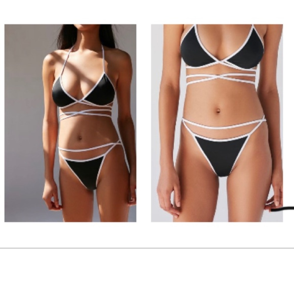 🦋4/$20 SALE - Black and white urban out from under self tie bikini top